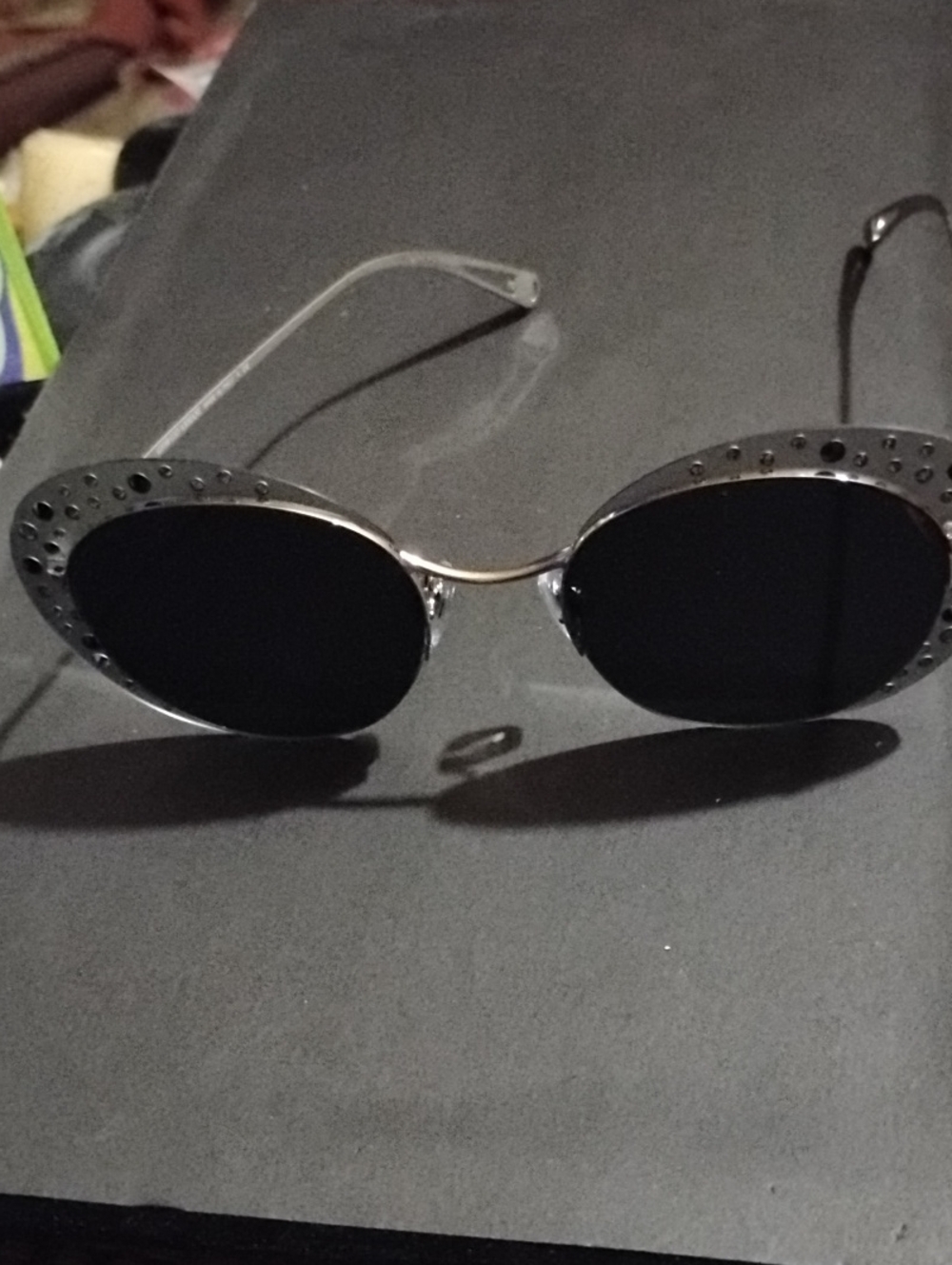 Giorgio Armani 6079 Silver Round Sunglasses with Black Lenses